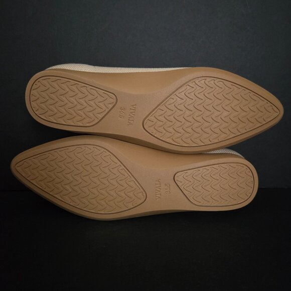 VIVAIA Shoes Women Size US6 Beige Pointed Toe Knit Ballet Flats - Picture 5 of 8